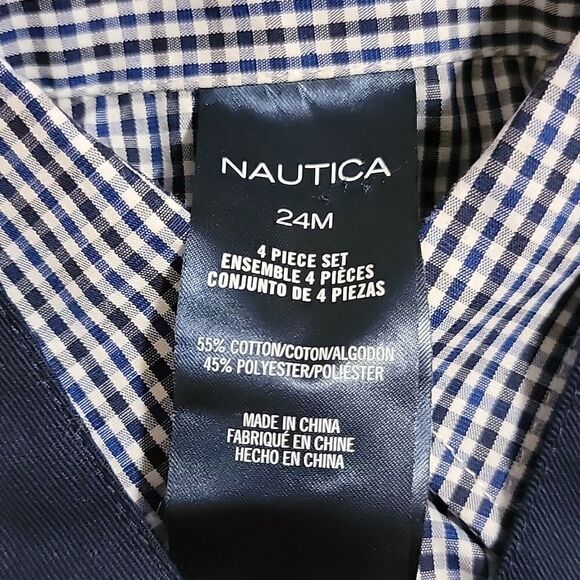 NAUTICA 3-PIECE DRESS SHIRT, VEST AND PANTS, SIZE 24 MONTHS - NEW! - Picture 3 of 10